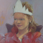 DE KLEINE PRINSES - olieverf op paneel - 40x 40 cm - € 400,--