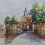 VISCHPOORT - aquarel - 30x30 cm - verkocht