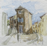 LES ANGLES - aquarel - 15x15 cm - € 50,--