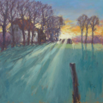 VROEG IN HET VOORJAAR VAN 2019 - 't Spiker in Oldebroek - olieverf op paneel - 64x64 cm - € 640,--