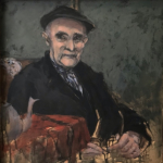 MIJN OPA - olieverf op paneel - 45x45cm - verkocht