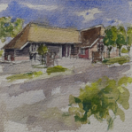 WONING - aquarel -12x12cm - verkocht