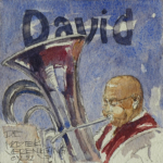 MUZIEKVER. DAVID - OOSTERWOLDE - aquarel - 12x12 cm - verkocht